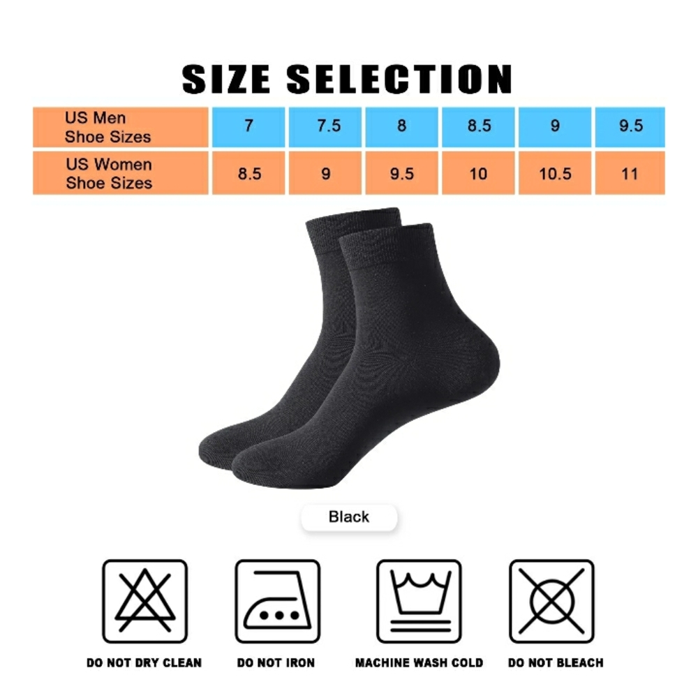 6 Pairs Black Socks Crew Softest Comfort Dress Casual Athletic 🤍 NWT - Picture 6 of 9